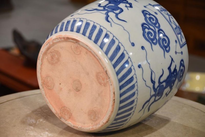Japanese Blue and White Porcelain Hibachi Width:275mm - Image 4