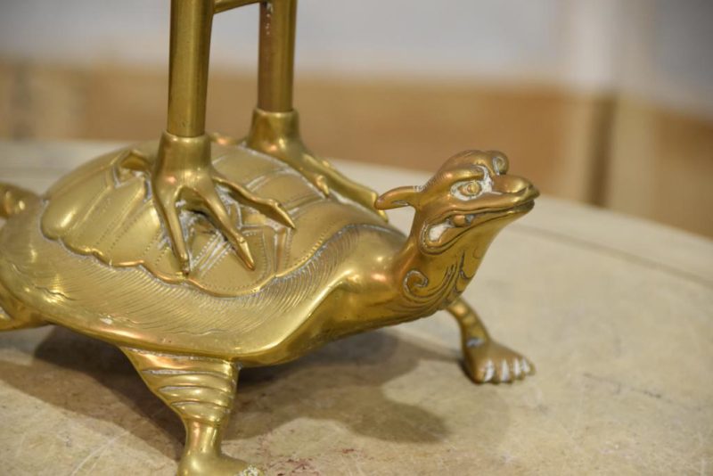 Bronze Crane and Turtle Candle Stand - Image 13
