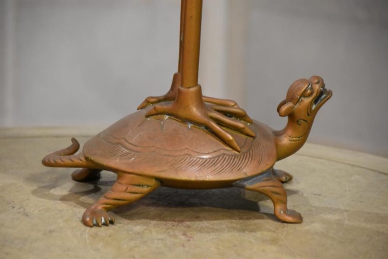 Bronze Crane and Turtle Candle Stand - Image 10