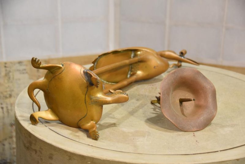 Bronze Crane and Turtle Candle Stand - Image 4