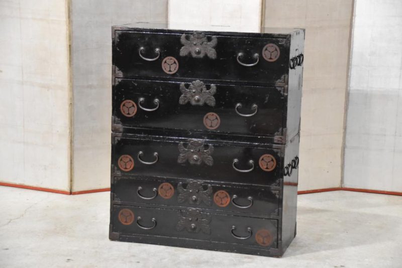 Antique Shonai Region Chest on Chest Width: 865mm - Image 15