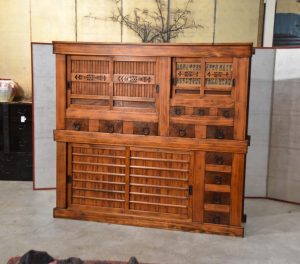 Antique Hikone Misuya Dansu Kitchen Chest Width:1840mm