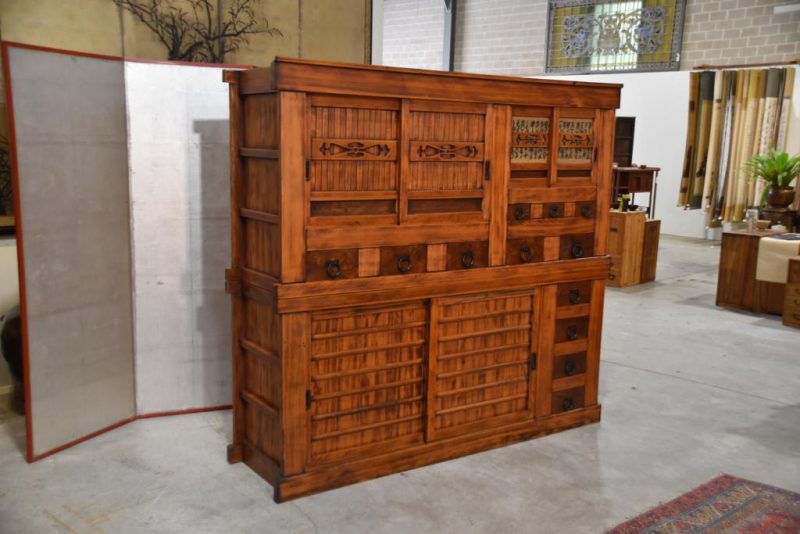 Antique Hikone Misuya Dansu Kitchen Chest Width:1840mm - Image 3