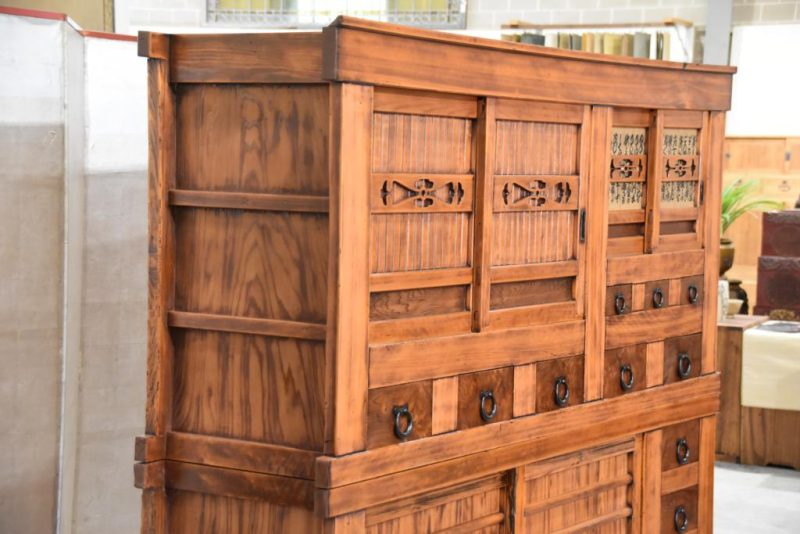 Antique Hikone Misuya Dansu Kitchen Chest Width:1840mm - Image 10