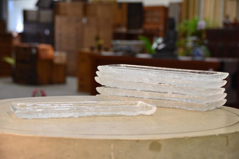 Japanese Glass Sushi Plates - set of 6 - Image 2