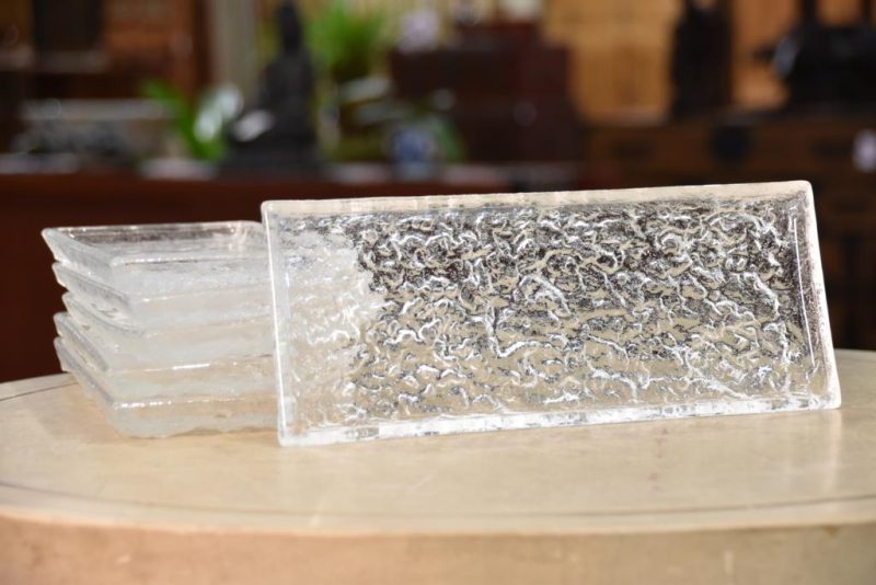 Japanese Glass Sushi Plates - set of 6