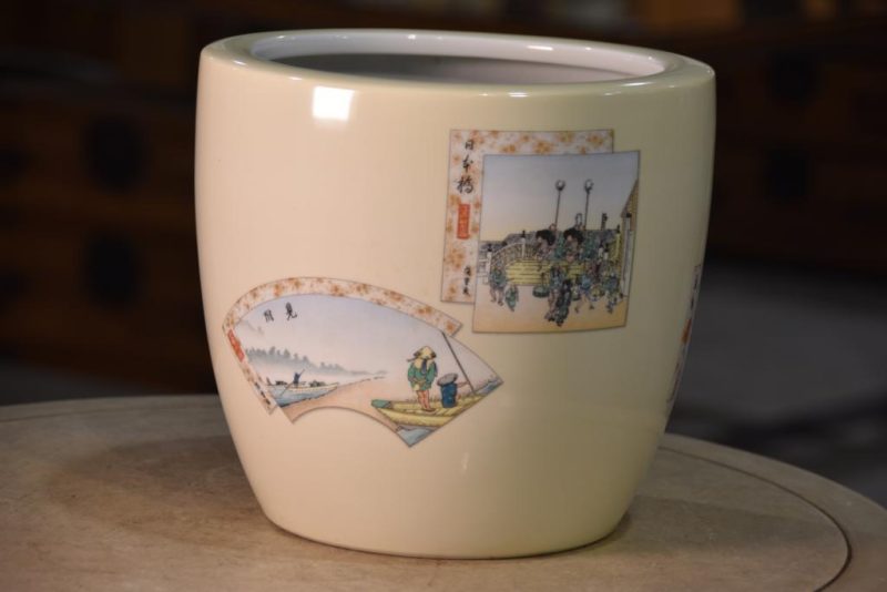 Ceramic Brazier with Woodblock Print Designs - Image 2