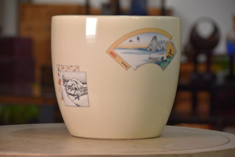 Ceramic Brazier with Woodblock Print Designs - Image 5