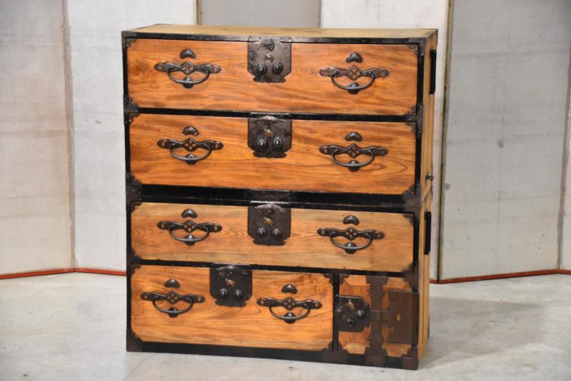 Japanese Nihonmatsu Clothing Chest 2 Sections Width:1060mm