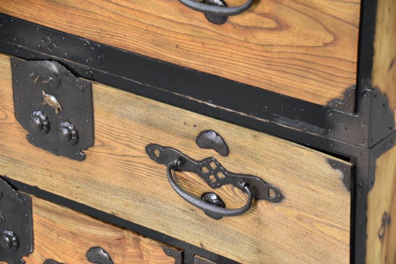 Japanese Nihonmatsu Clothing Chest 2 Sections Width:1060mm - Image 15