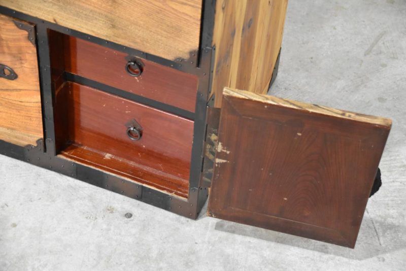 Japanese Nihonmatsu Clothing Chest 2 Sections Width:1060mm - Image 13