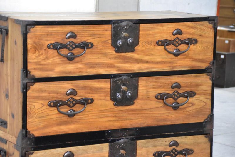 Japanese Nihonmatsu Clothing Chest 2 Sections Width:1060mm - Image 6