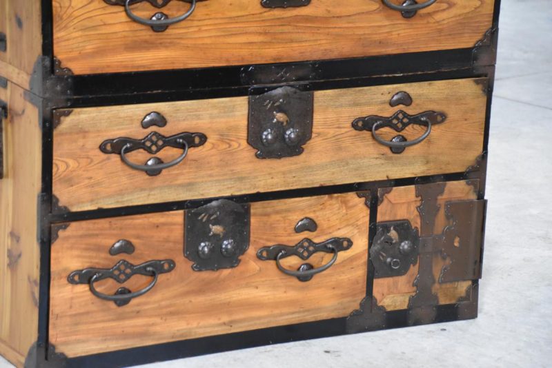 Japanese Nihonmatsu Clothing Chest 2 Sections Width:1060mm - Image 5