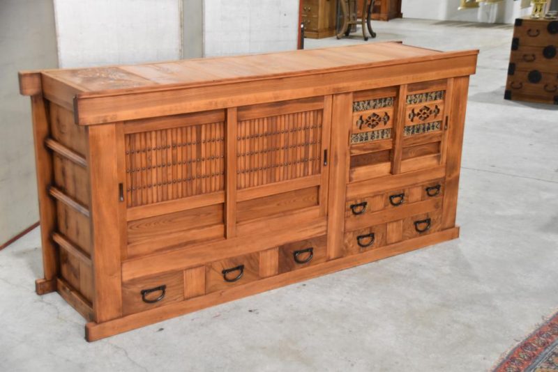 Antique Japanese Kitchen Chest Sideboard Width:1820mm - Image 5