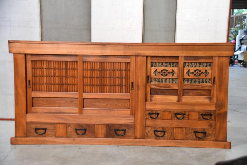 Antique Japanese Kitchen Chest Sideboard Width:1820mm - Image 4
