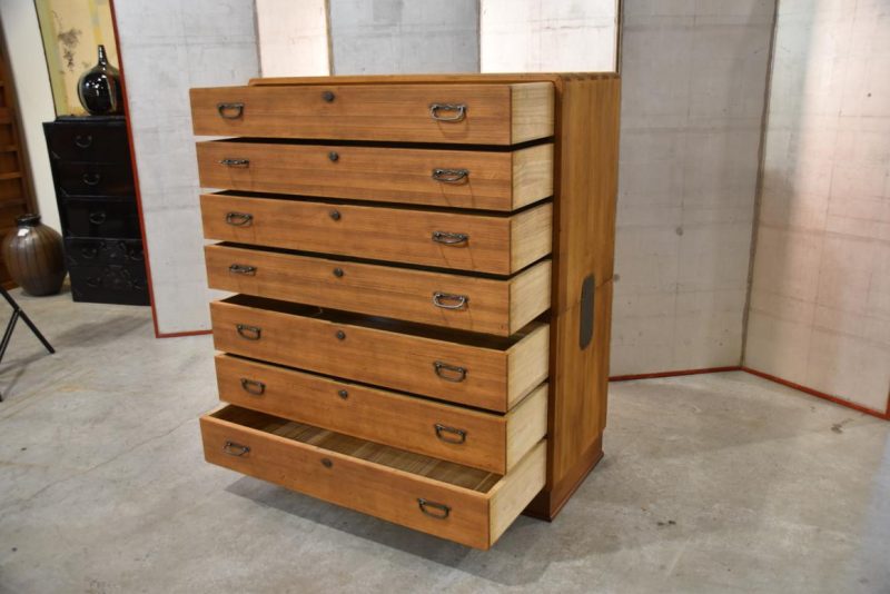 Vintage Japanese 7 Drawer Clothing Chest Width:990mm - Image 4