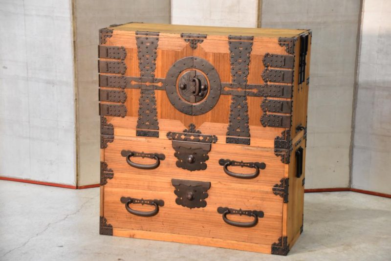 Meiji Period Ryobiraki Kasane Dansu Clothing Chest