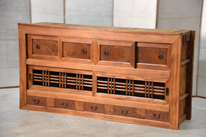 Antique Japanese Kitchen Chest Sideboard Width:1805mm - Image 2