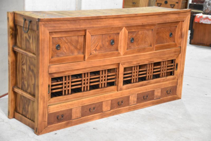 Antique Japanese Kitchen Chest Sideboard Width:1805mm - Image 3