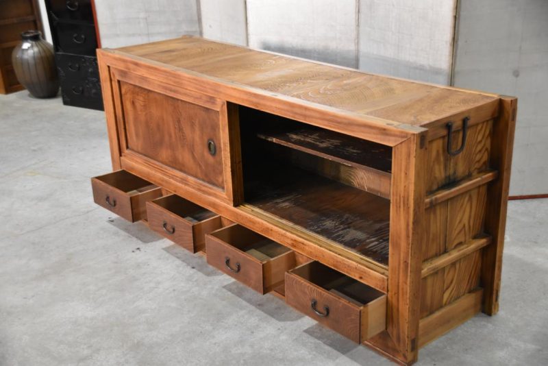 Antique Japanese Kitchen Chest Sideboard Width:1805mm - Image 6
