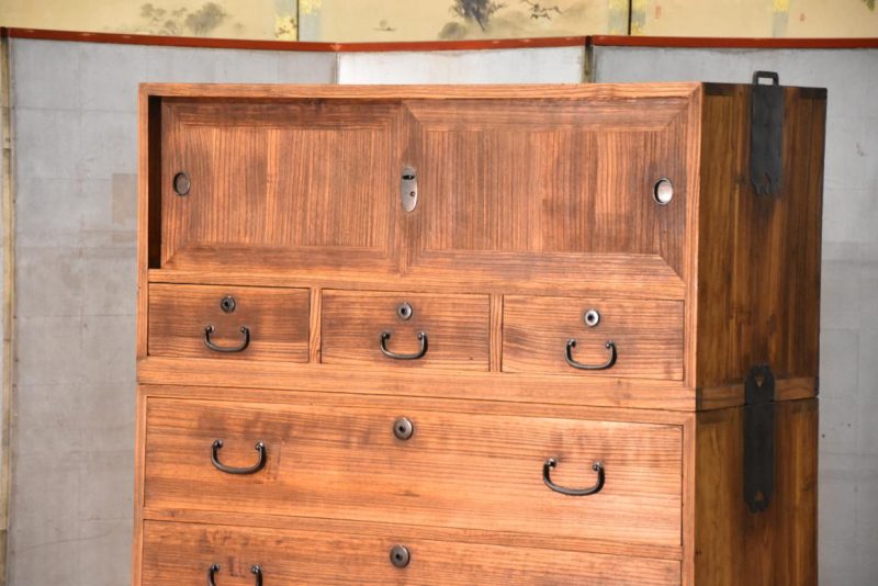 Vintage 8 Drawer Japanese Clothing Chest Width:937mm - Image 2
