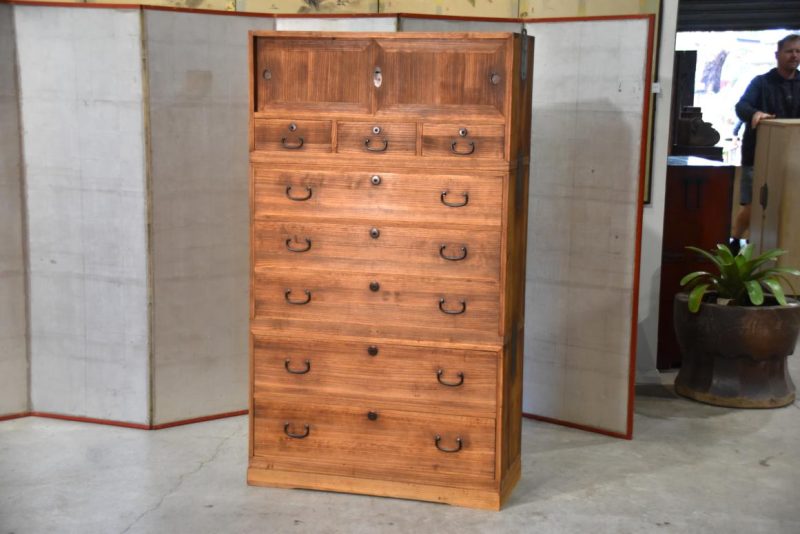 Vintage 8 Drawer Japanese Clothing Chest Width:937mm - Image 9