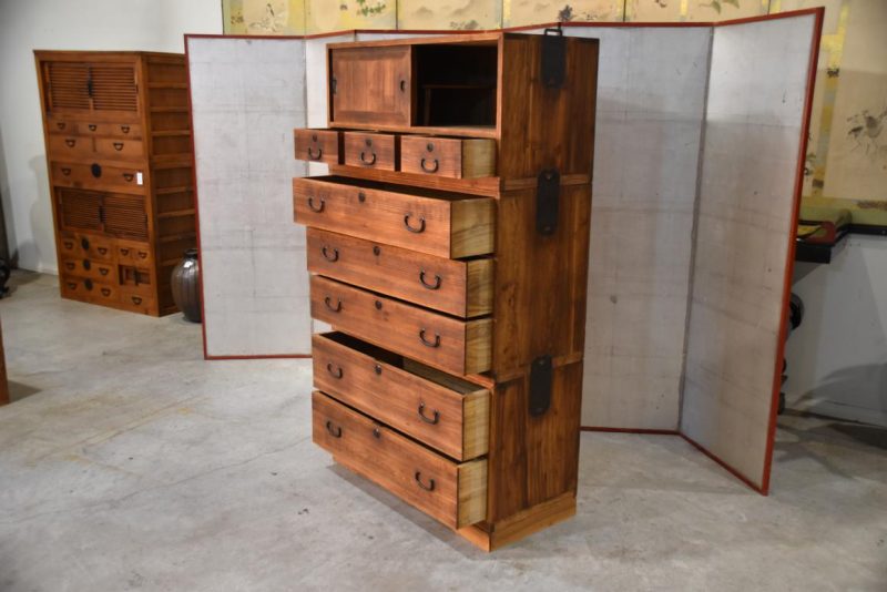 Vintage 8 Drawer Japanese Clothing Chest Width:937mm - Image 6