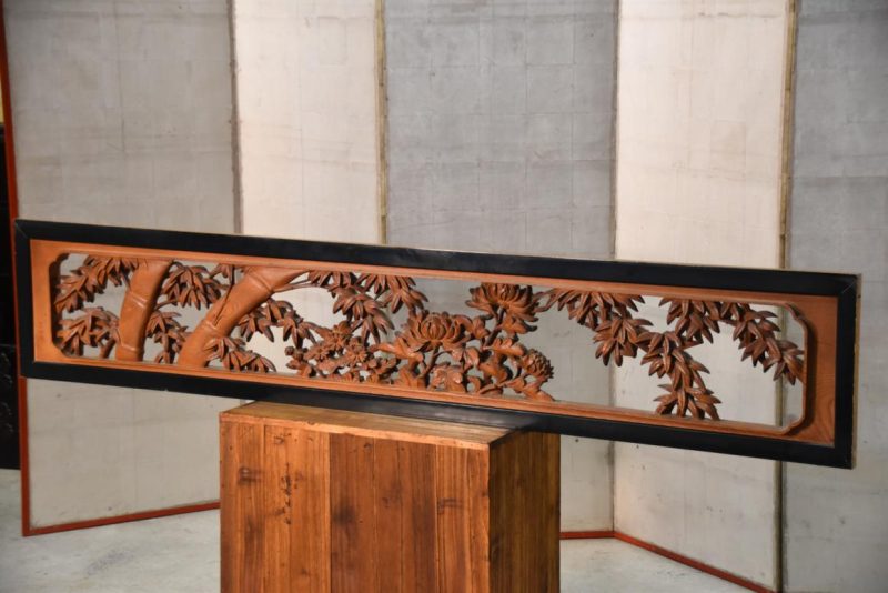 Japanese Elm Wood Transom Carving Width:1845mm - Image 4