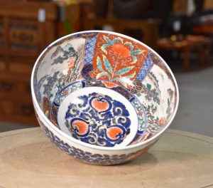 Japanese Coloured Imari Porcelain Bowl Width:285mm