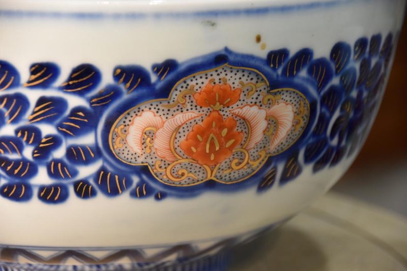 Japanese Coloured Imari Porcelain Bowl Width:285mm - Image 4