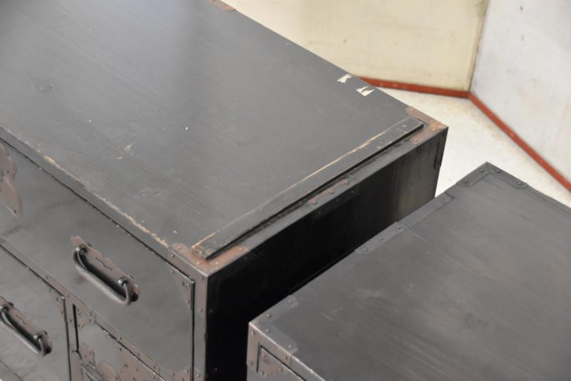 Antique Black Lacquered Sakata Region Clothing Chest Width:850mm - Image 3