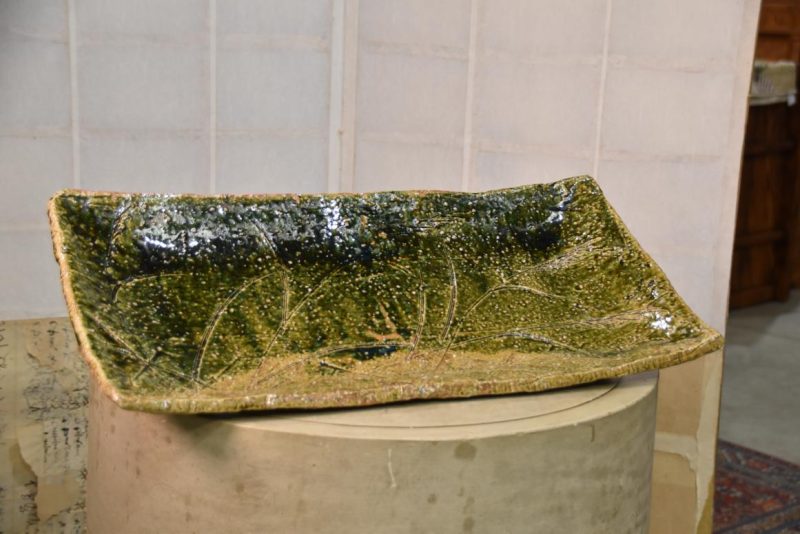 Large Oribe Pottery Platter Width:635mm - Image 2