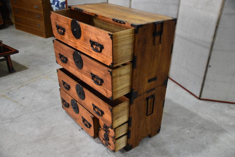 Japanese Antique Chest on Chest Width:880mm - Image 6