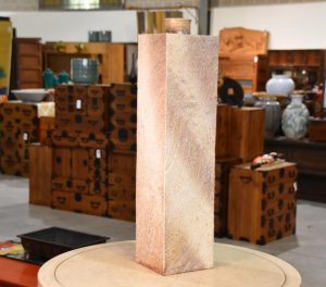 Tall Square Wave Pottery Vase Height:580mm