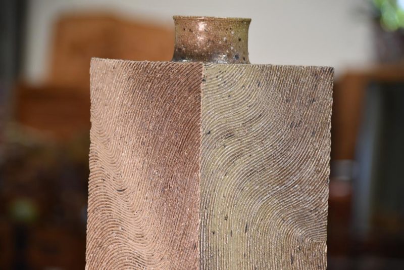 Tall Square Wave Pottery Vase Height:580mm - Image 4