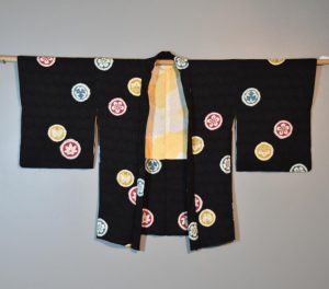 Japanese Vintage Silk Shibori and Jacquard Haori Jacket
