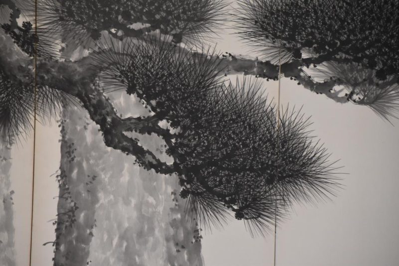 Japanese Sumi-E Ink Brush Pine Screen Width:3780mm - Image 9
