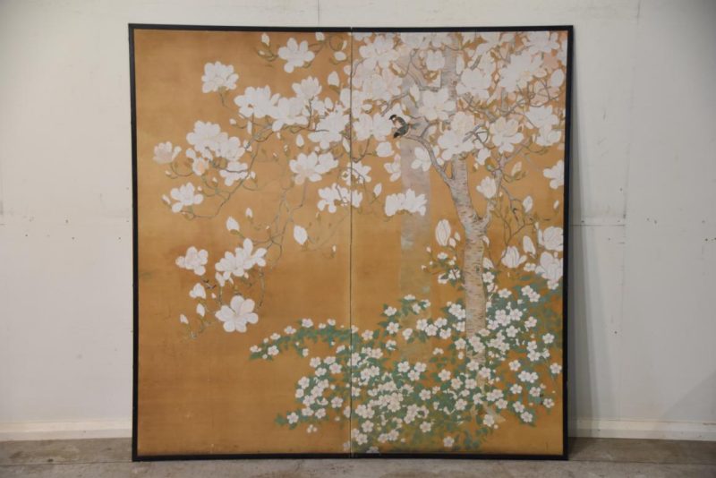 Taishi Period 2 Panel Magnolia Screen Width:1630mm