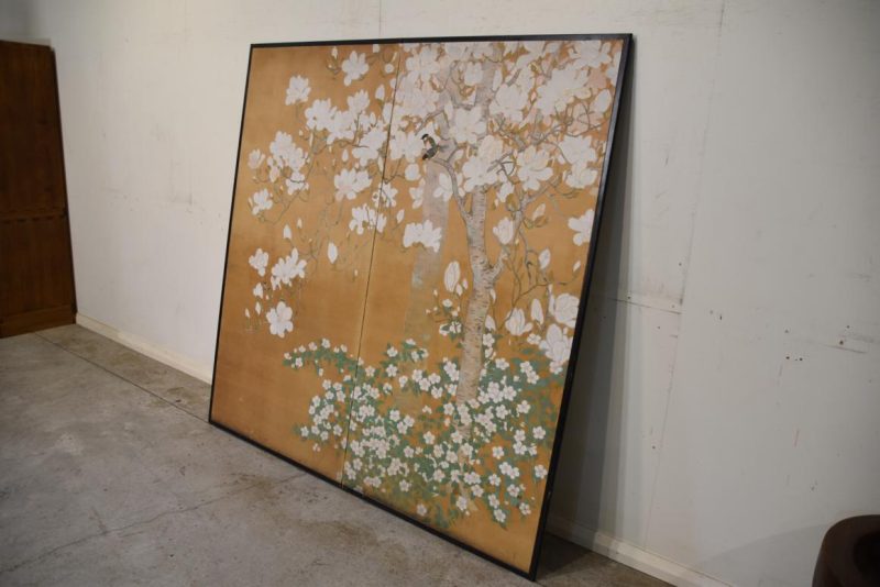 Taishi Period 2 Panel Magnolia Screen Width:1630mm - Image 4