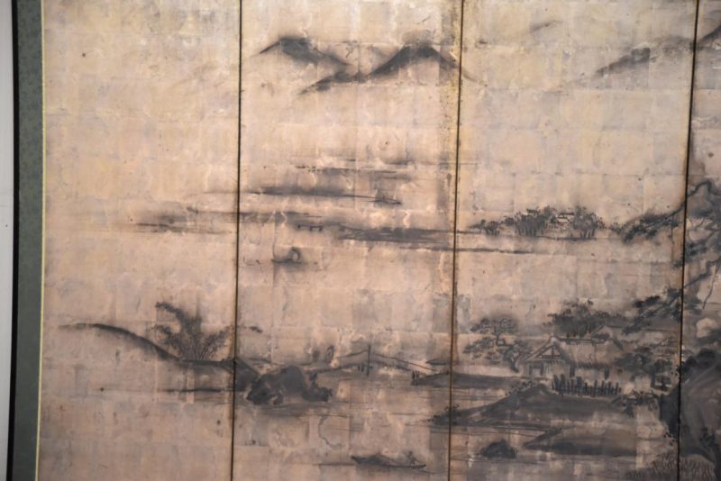 Meiji Period Silver Leaf Byobu 6 Panel Screen Width:3700mm - Image 8