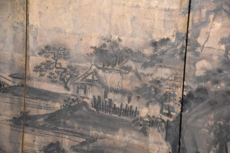 Meiji Period Silver Leaf Byobu 6 Panel Screen Width:3700mm - Image 5