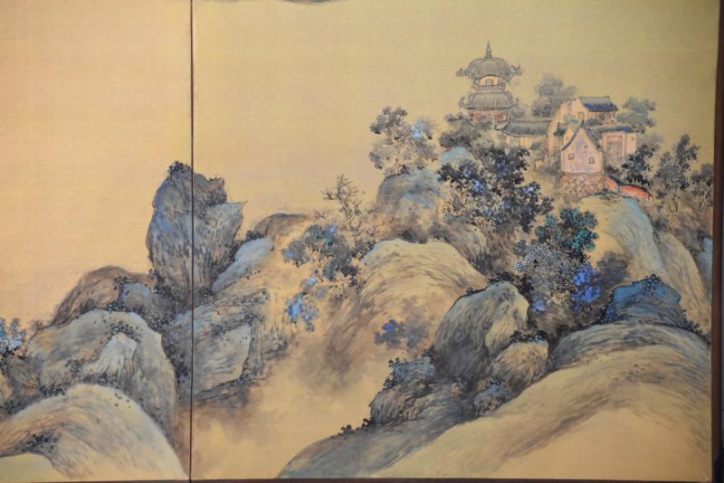 2 Panel Gold Screen with Chinese Temples Width:1860mm - Image 7