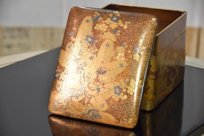 Japanese Edo Period Lacquered Stacking Box Width:160mm