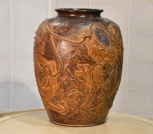 Large Japanese Bronze Dragon Vase