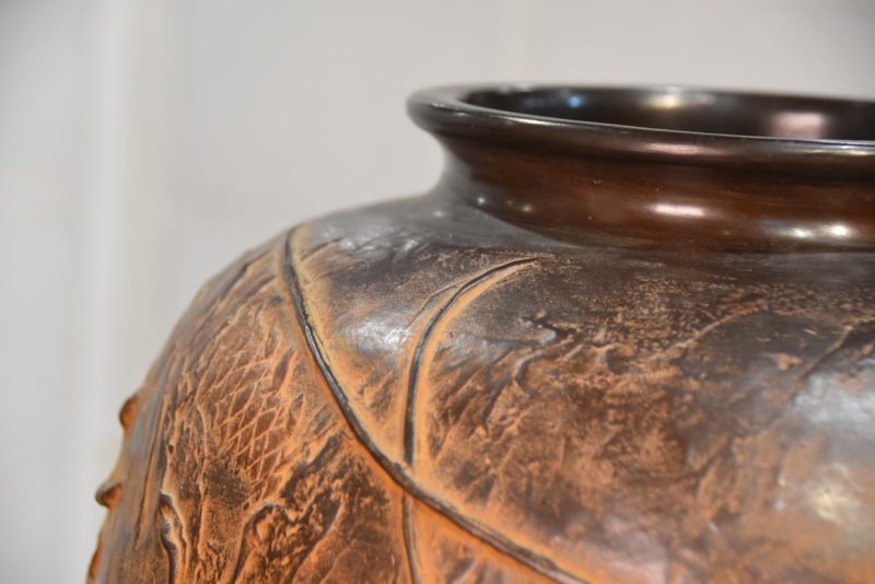 Large Japanese Bronze Dragon Vase - Image 8