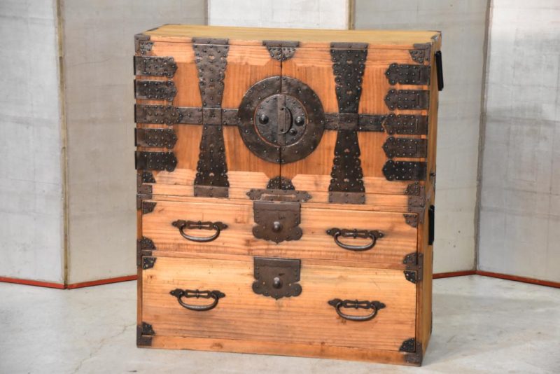 Meiji Period Ryobiraki Kasane Dansu Clothing Chest Width:950mm - Image 2