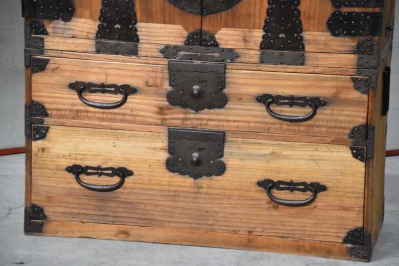 Meiji Period Ryobiraki Kasane Dansu Clothing Chest Width:950mm - Image 15