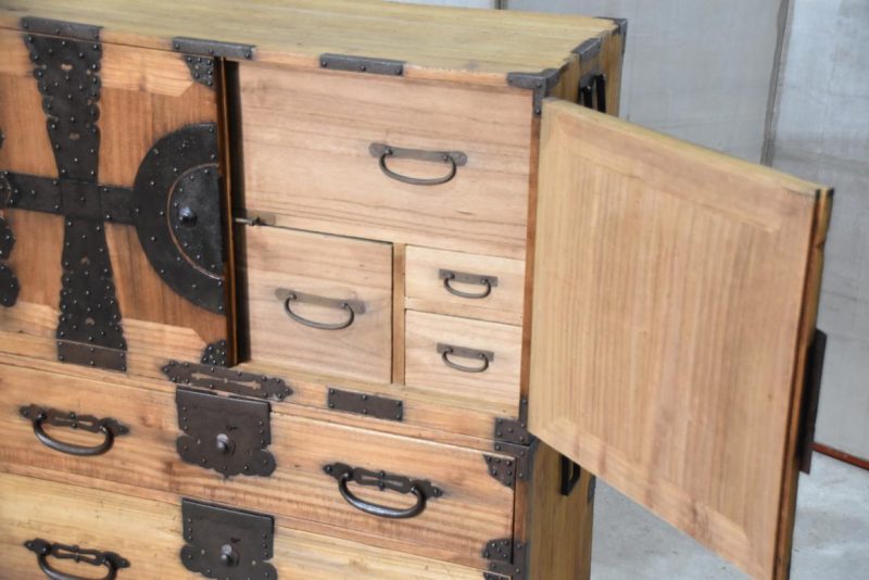 Meiji Period Ryobiraki Kasane Dansu Clothing Chest Width:950mm - Image 10