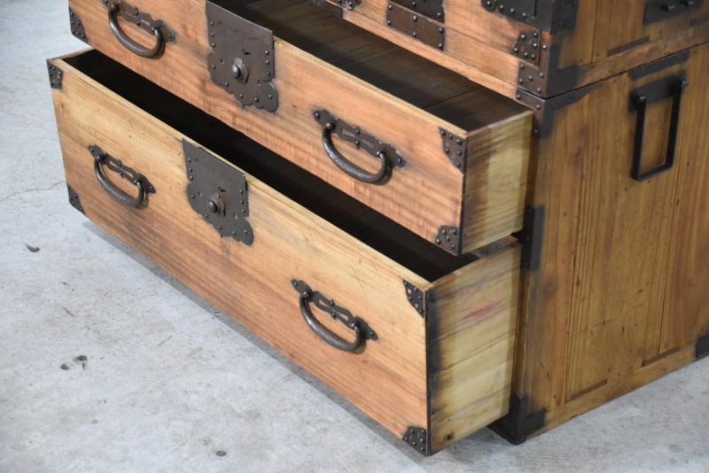 Meiji Period Ryobiraki Kasane Dansu Clothing Chest Width:950mm - Image 8