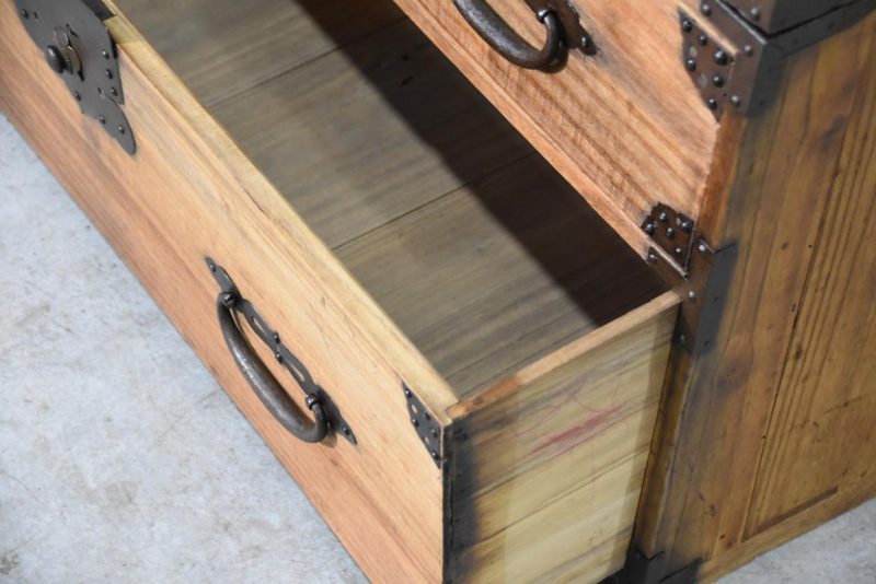 Meiji Period Ryobiraki Kasane Dansu Clothing Chest Width:950mm - Image 7